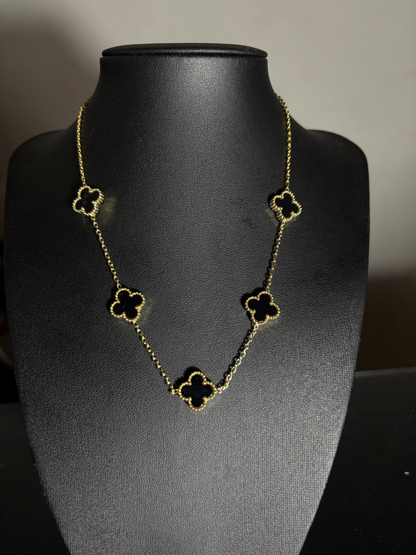 Cadena Van Cleef Negra real - FORJA GOLD