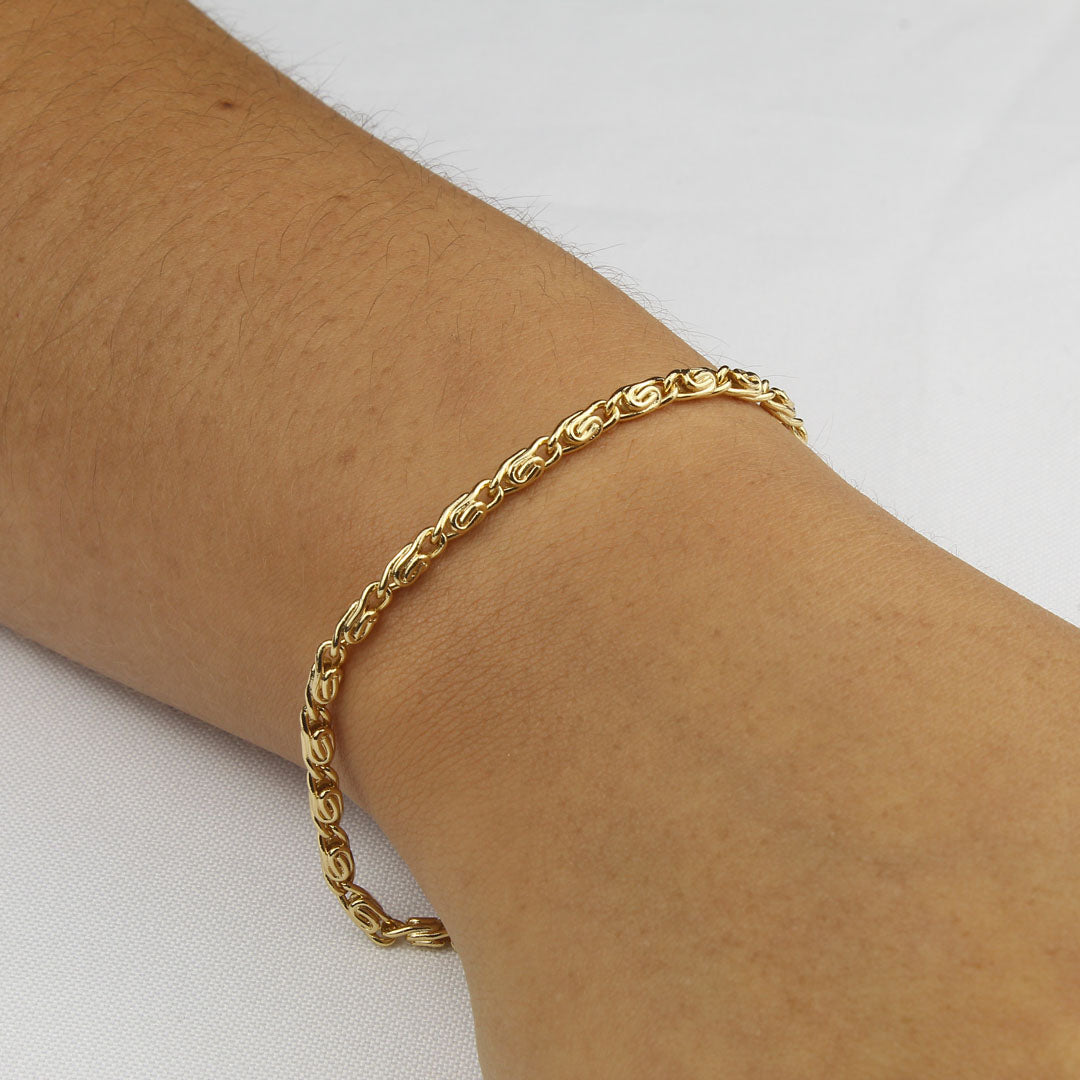 Pulsera Caracol baño oro 18K - foto real