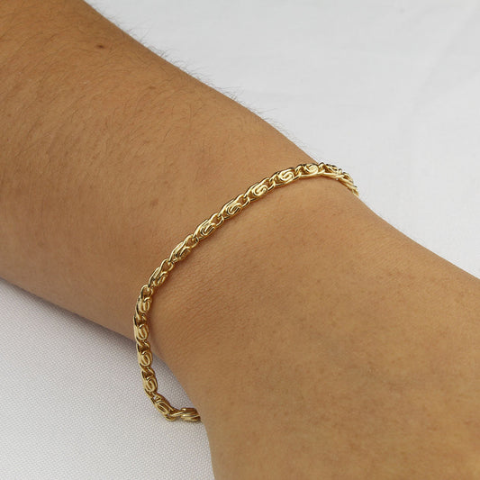 Pulsera Caracol baño oro 18K - foto real